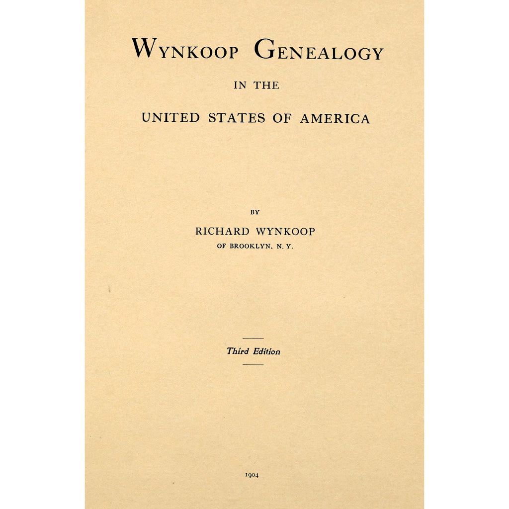 Wynkoop genealogy in the United States of America