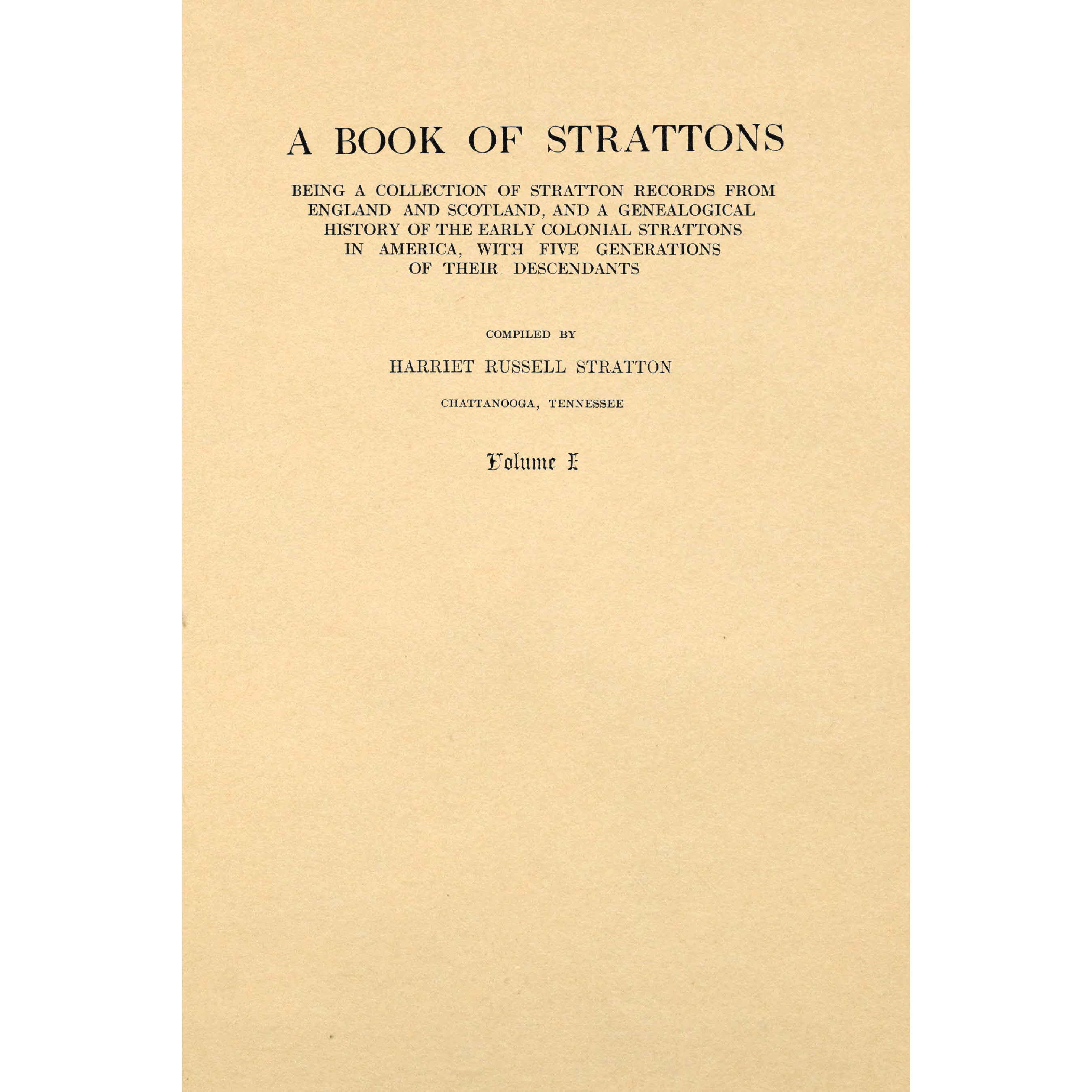 A Book Of Strattons