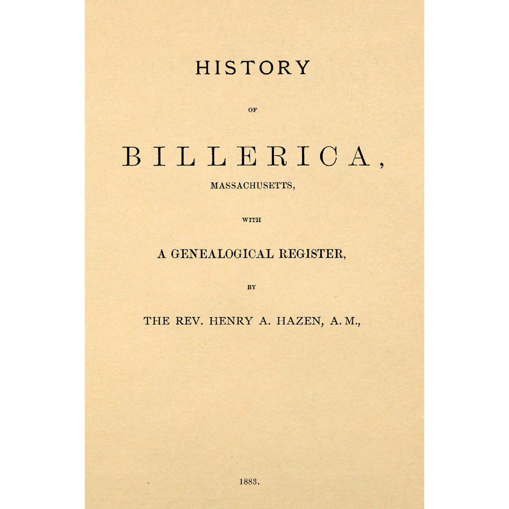 History of Billerica [Massachusetts]