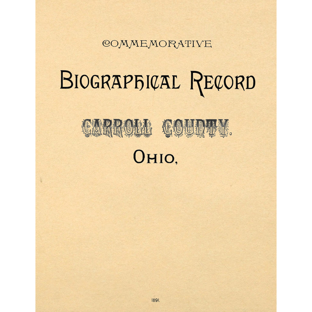 Commemorative Biographical Record of Carroll County Ohio,