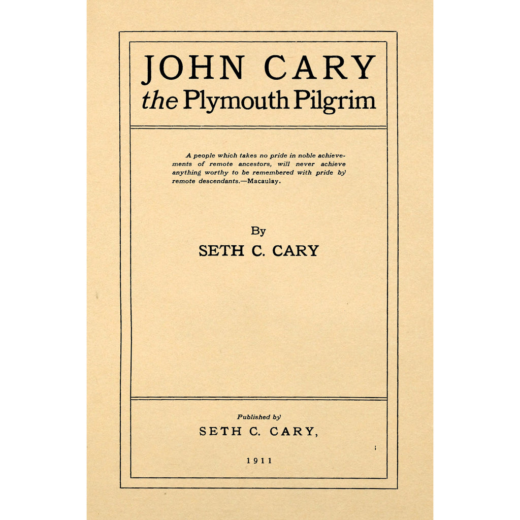 John Cary the Plymouth Pilgrim