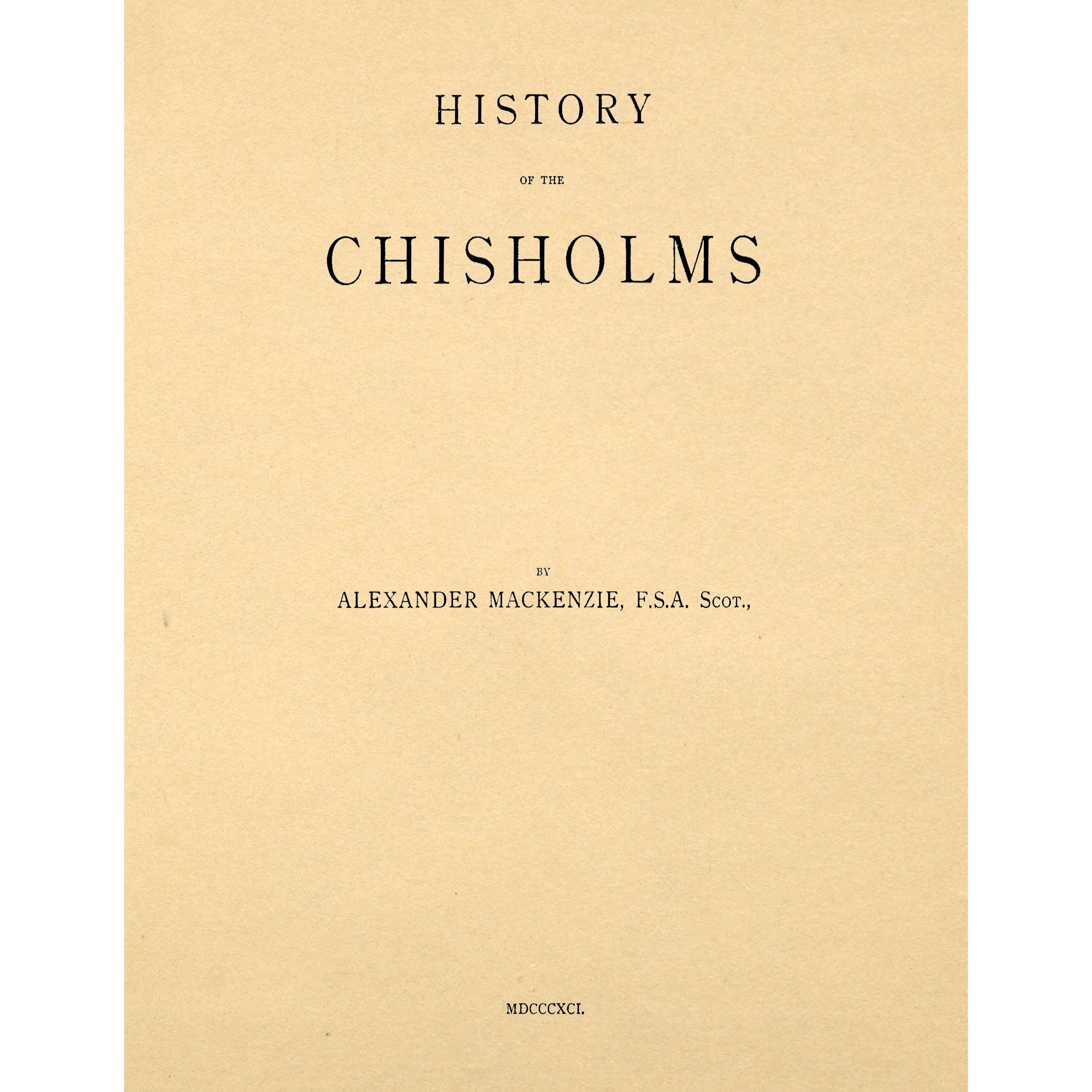 History of the Chisholms