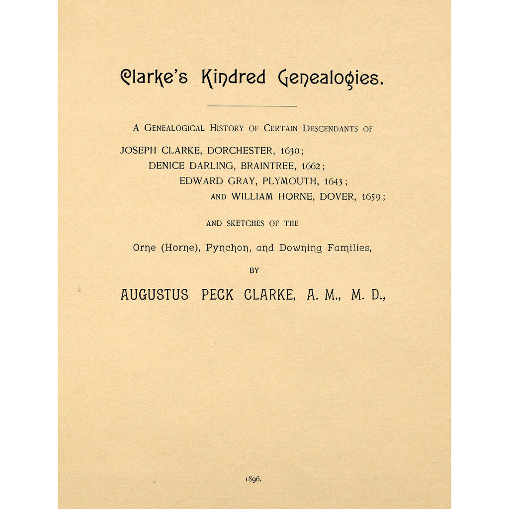 Clarke's kindred Genealgies