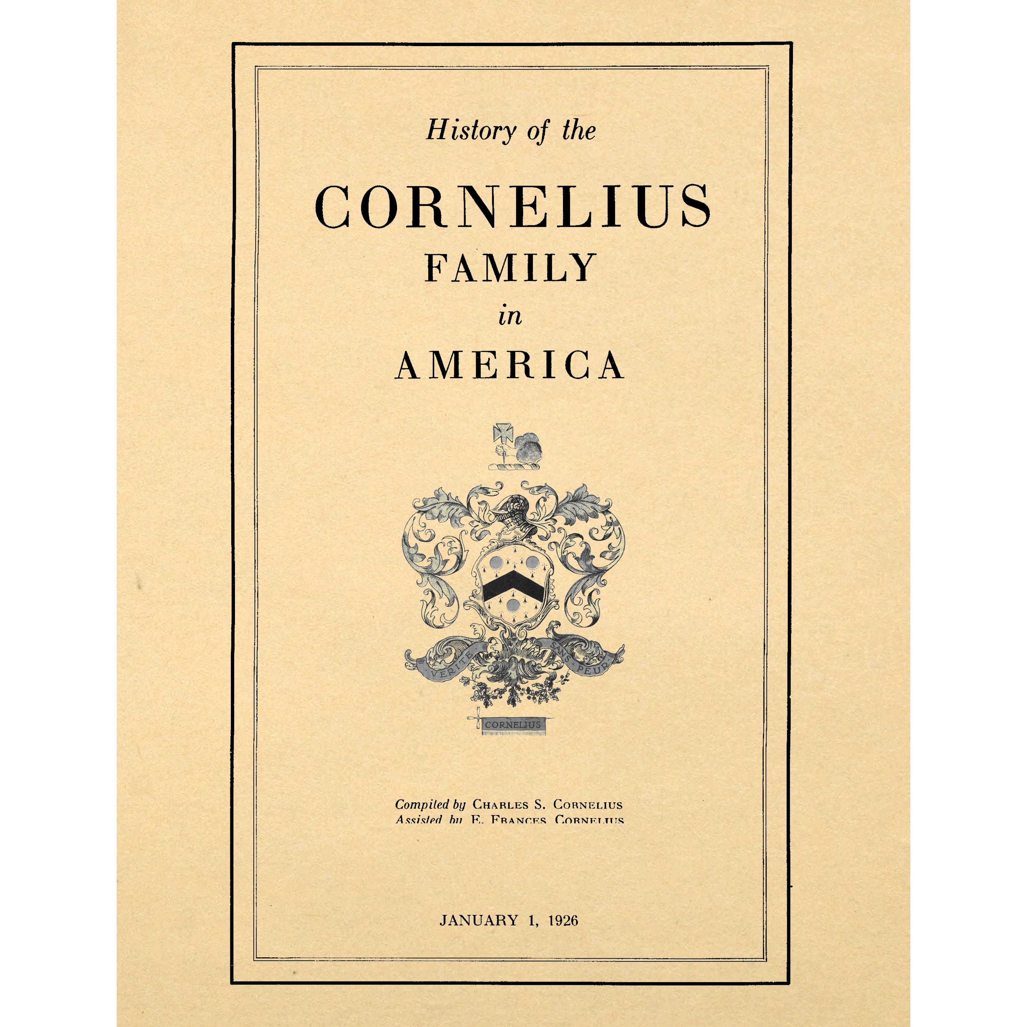 History of the Cornelius Family in America