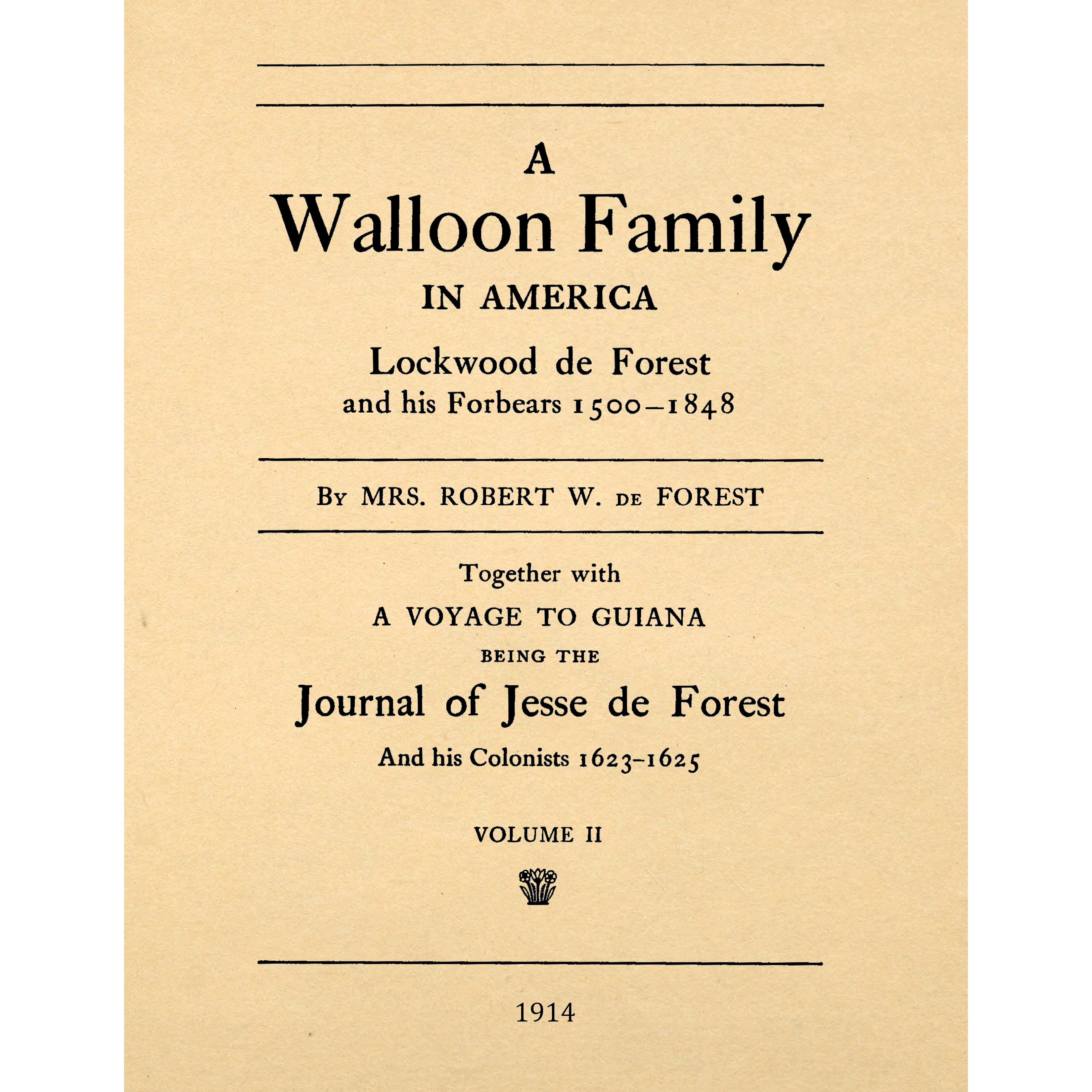 A Walloon Family In America