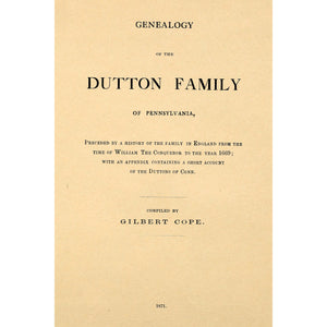 Genealogy of the Dutton family of Pennsylvania