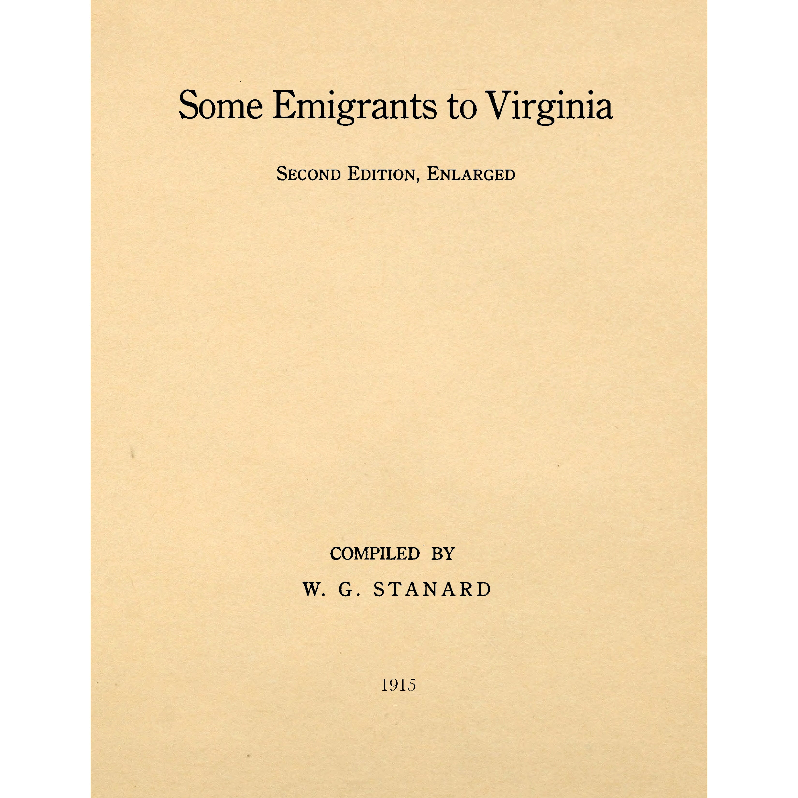 Some Emigrants to Virginia,