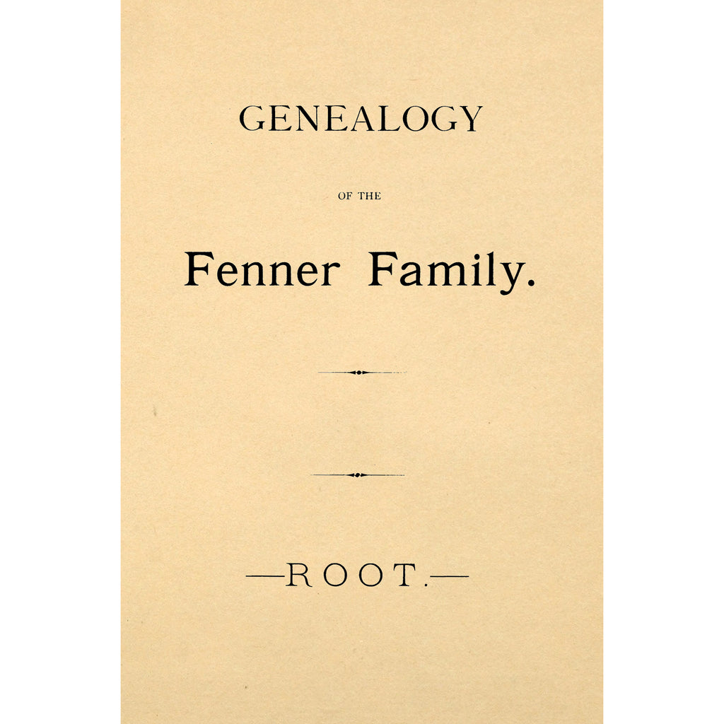 Genealogy of the Fenner family