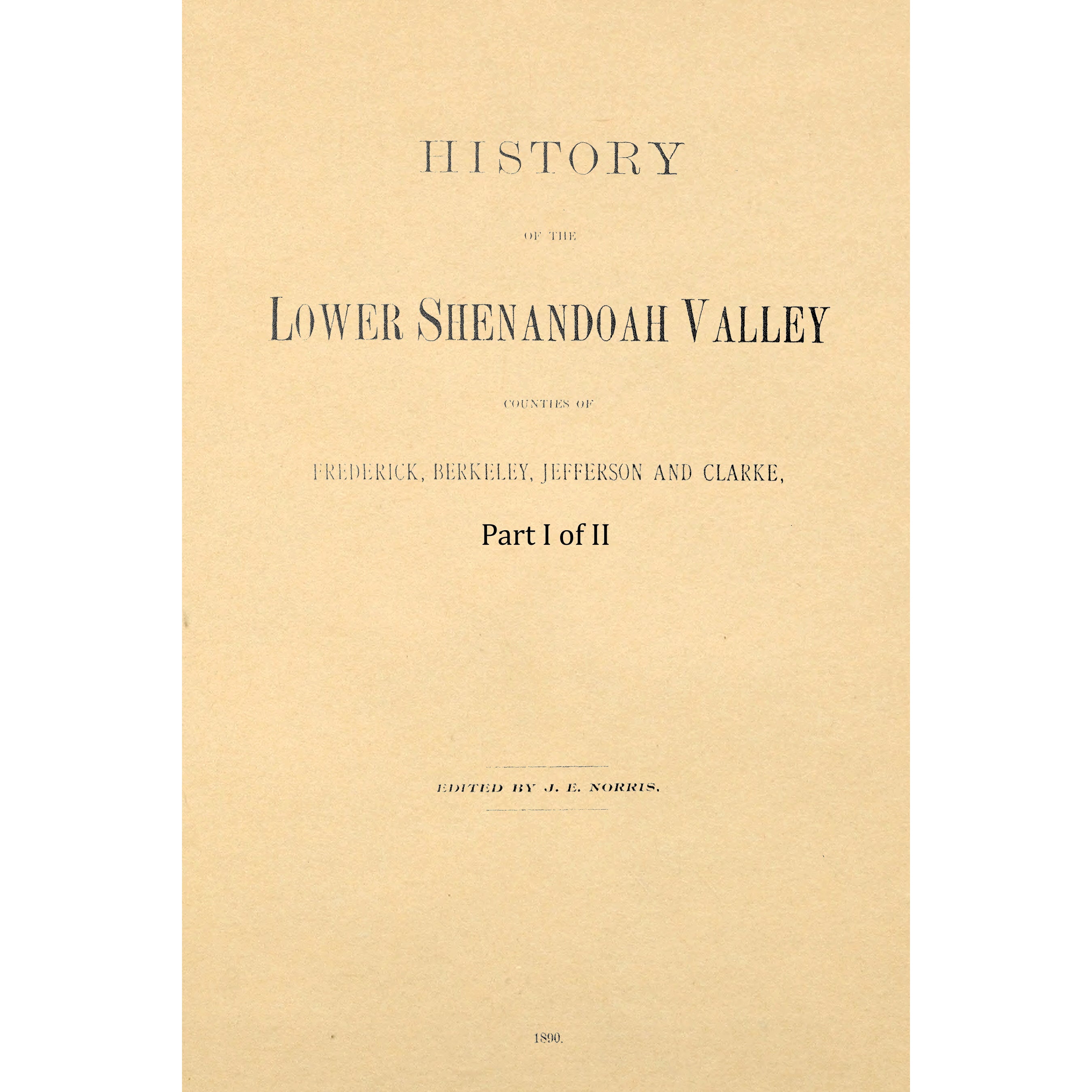 History Of The Lower Shenandoah Valley