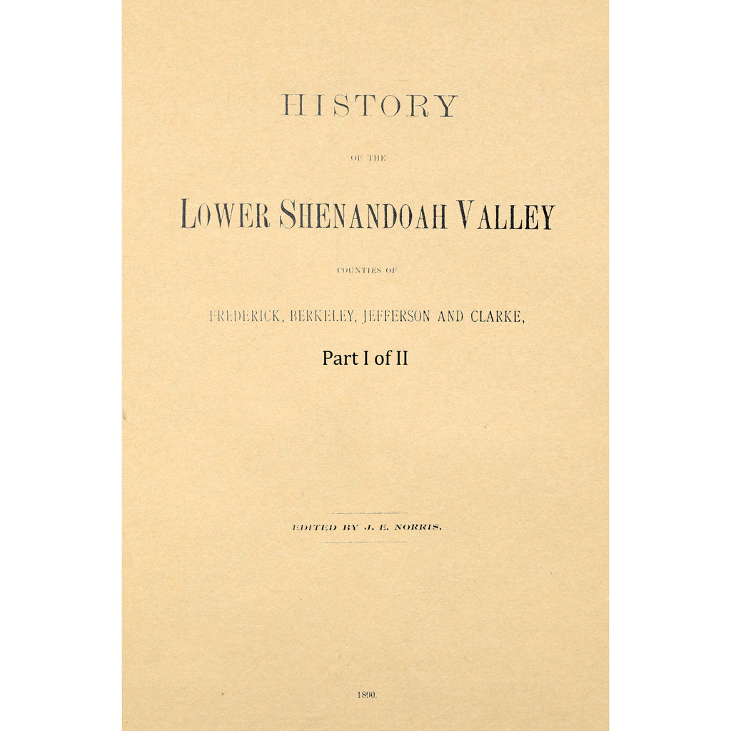 History Of The Lower Shenandoah Valley