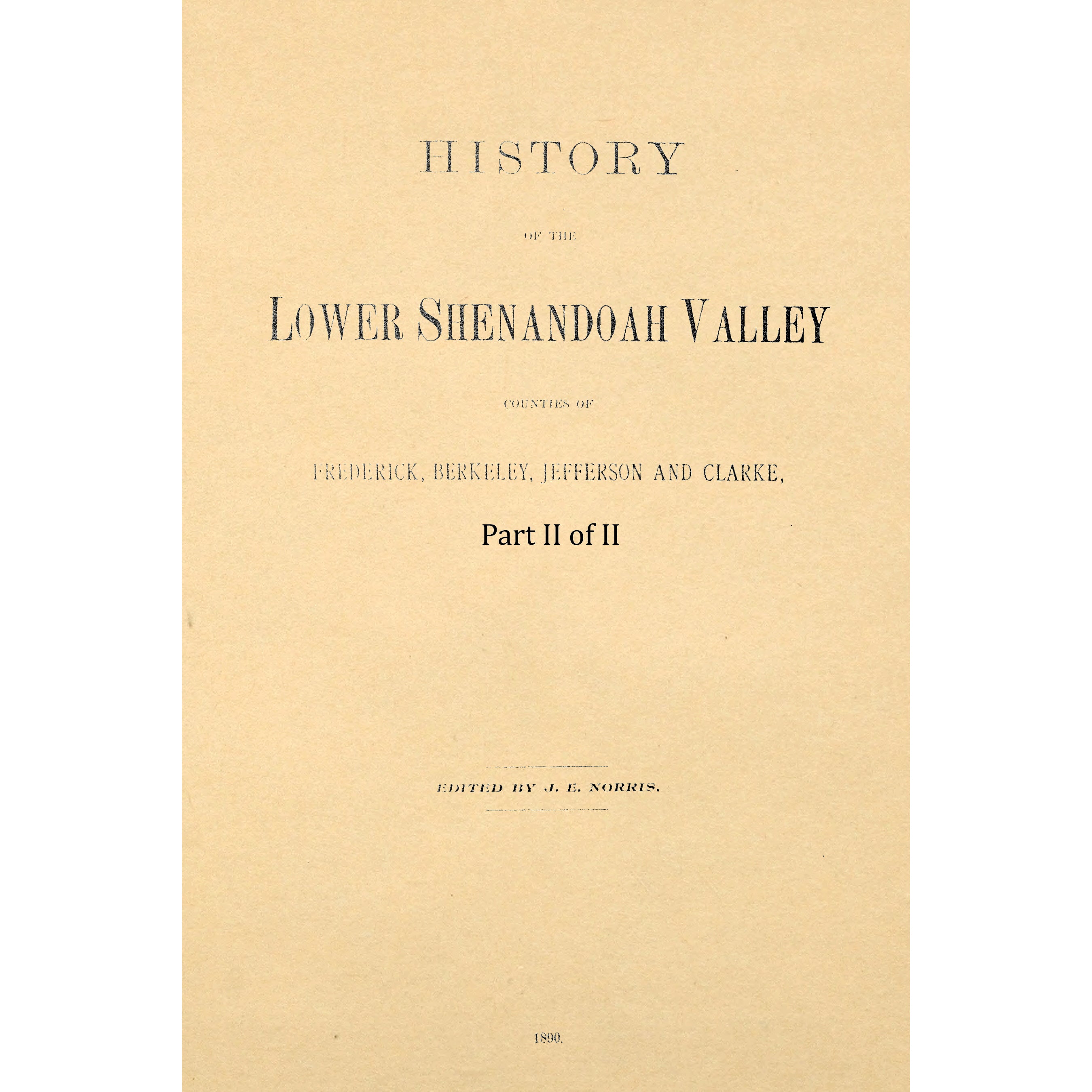 History Of The Lower Shenandoah Valley