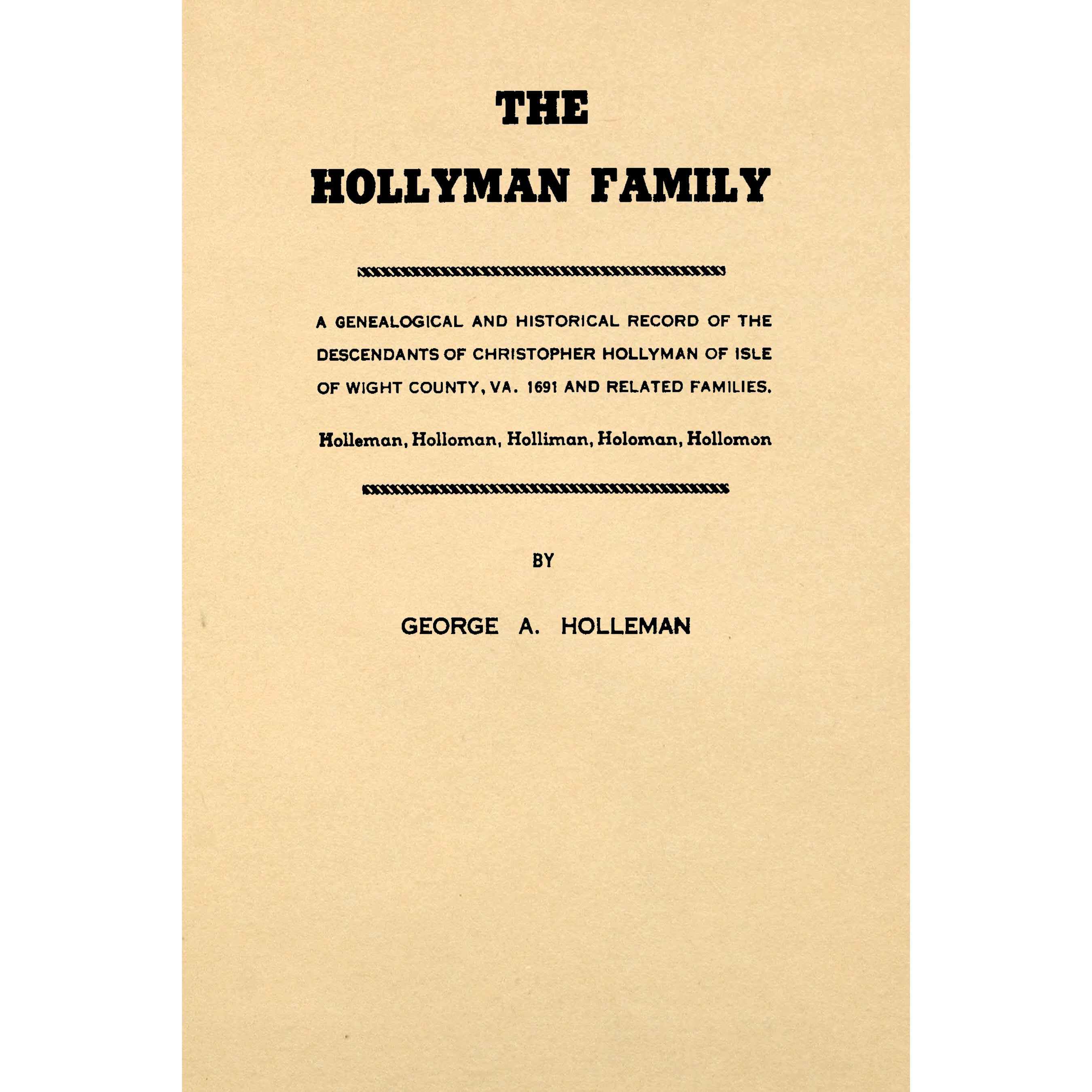 The Hollyman Family;