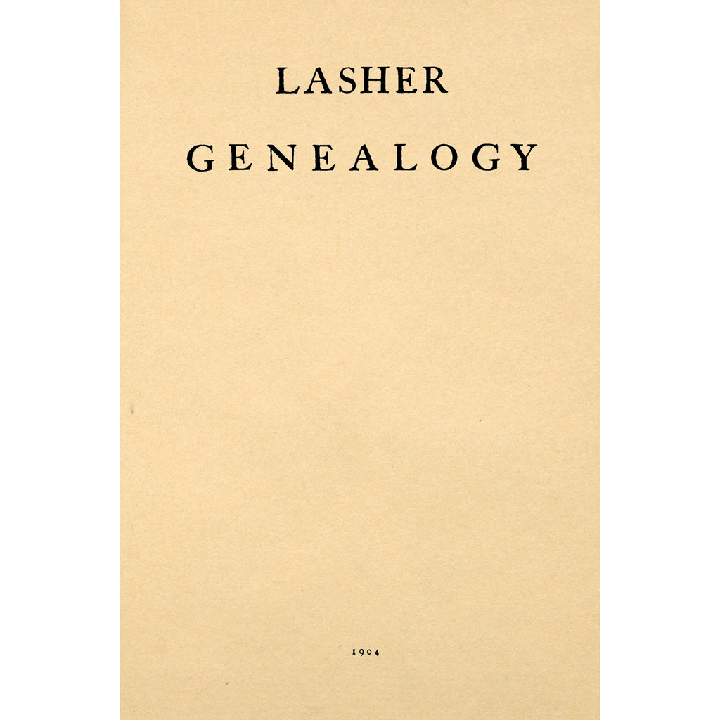 Lasher genealogy in three parts