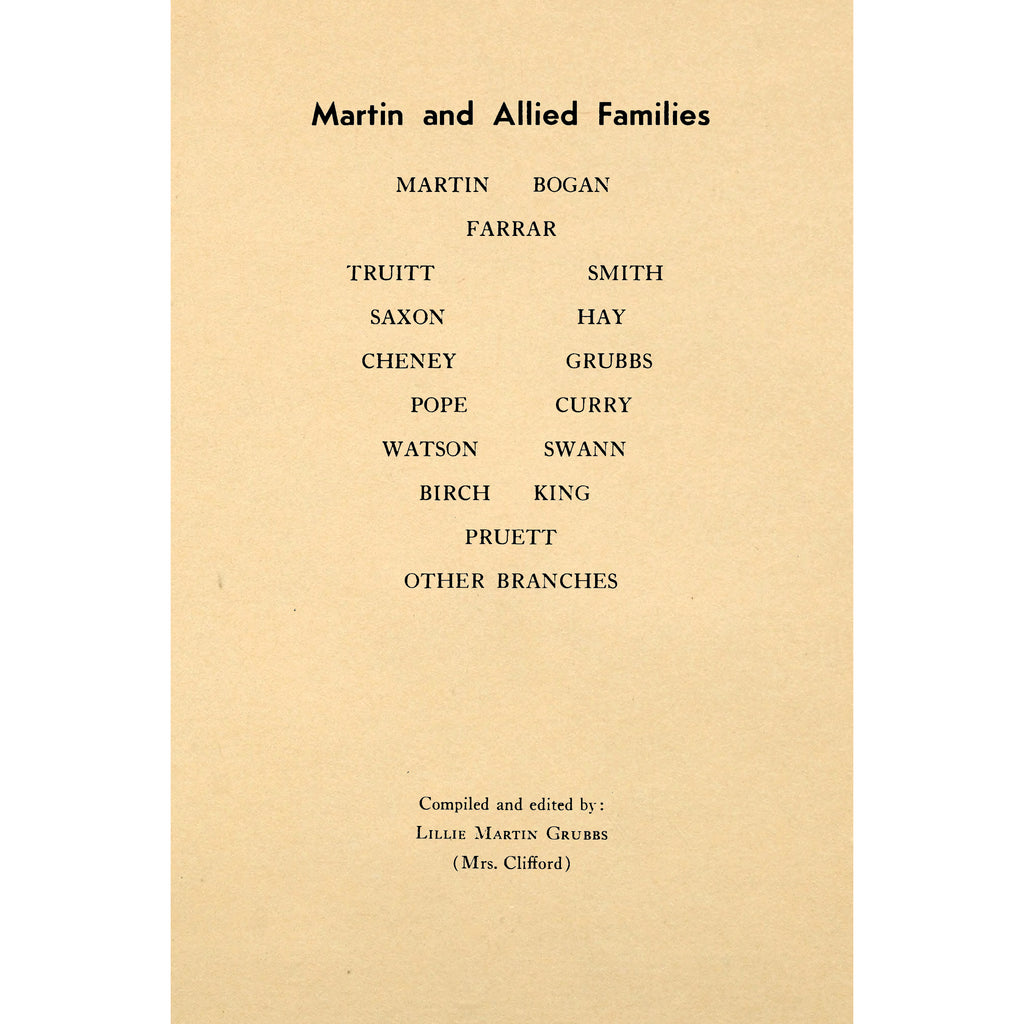 Martin And Allied Families
