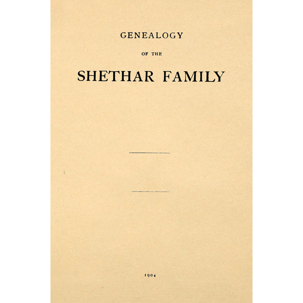 Genealogy of the Shethar family