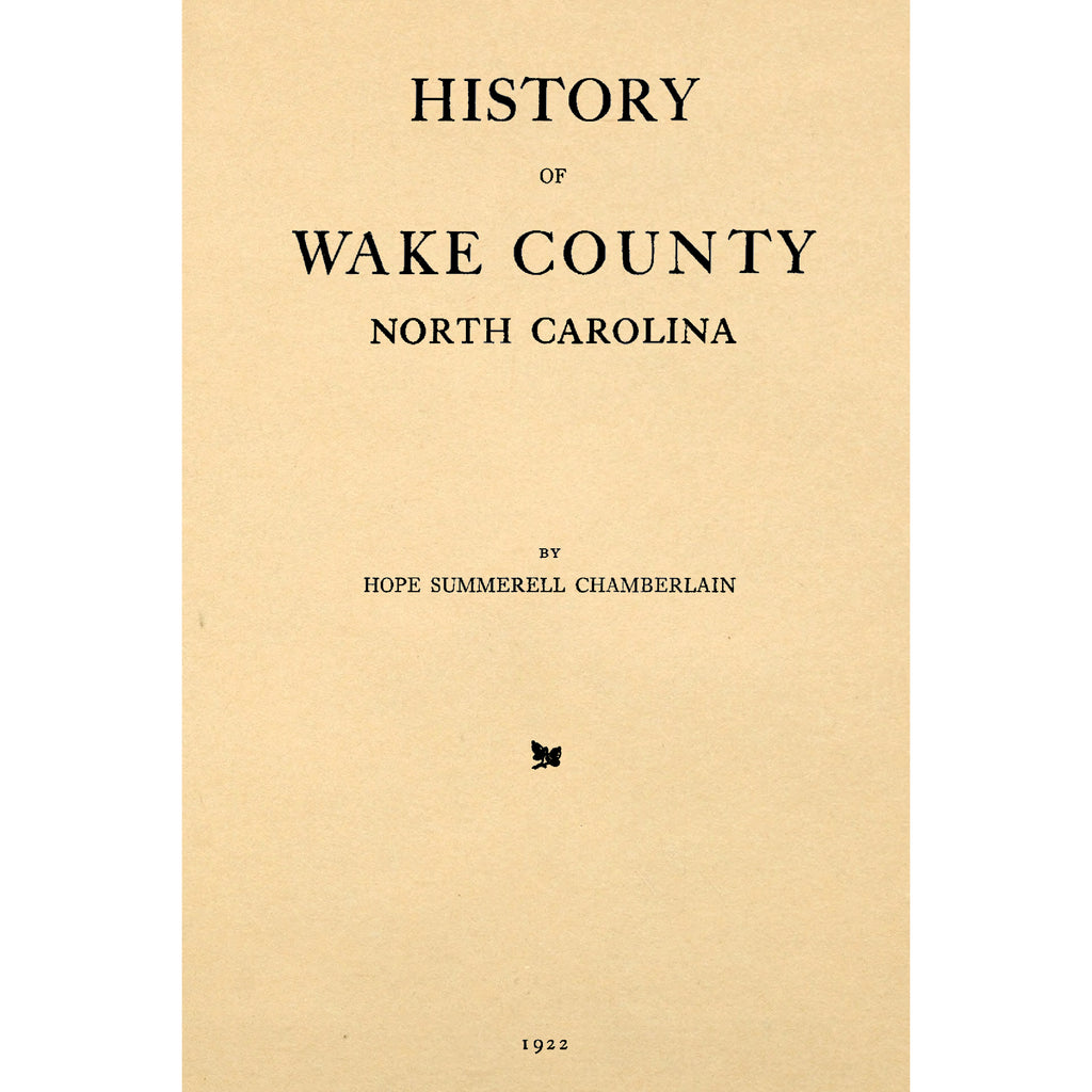 History of Wake County North Carolina