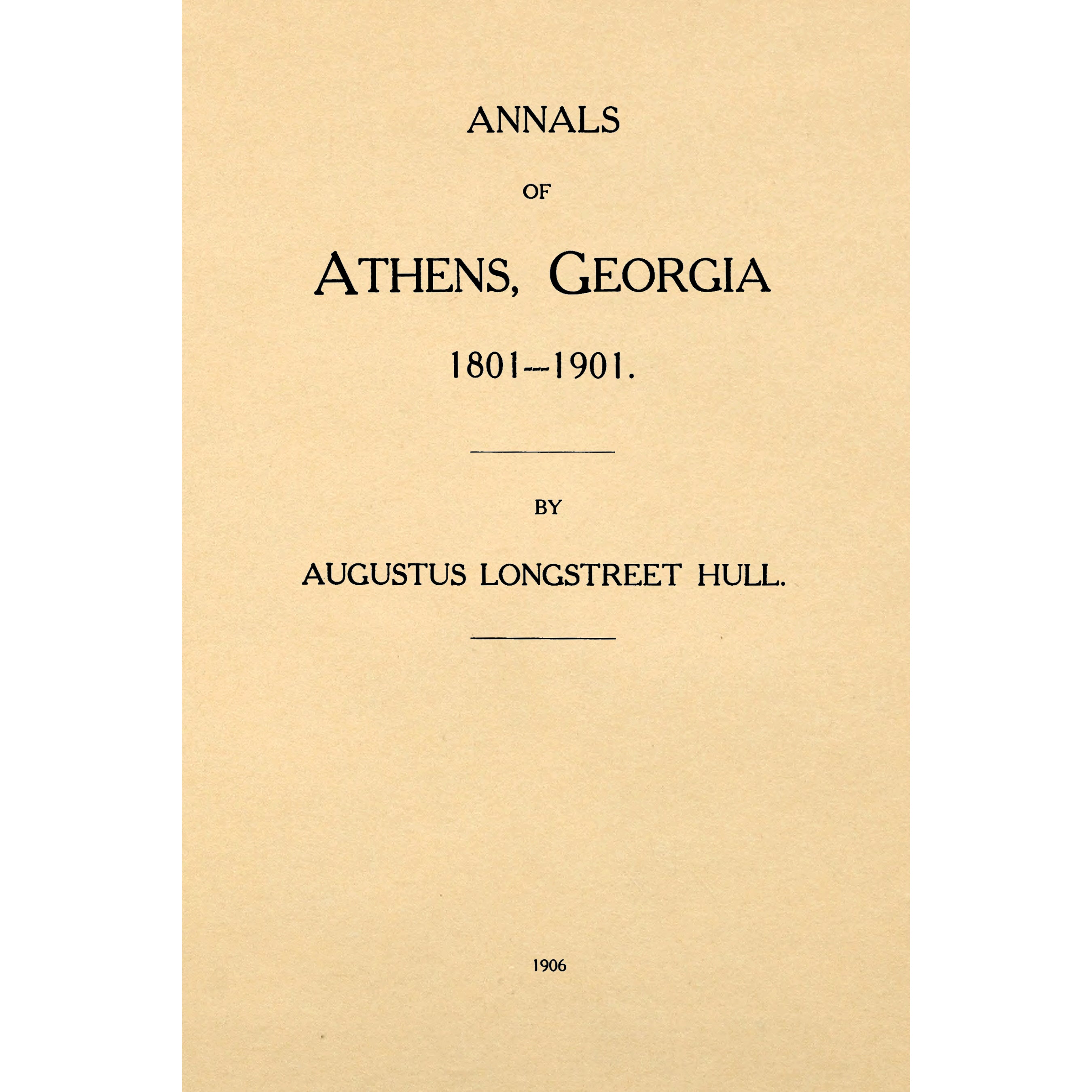 Annals of Athens, Georgia, 1801-1901