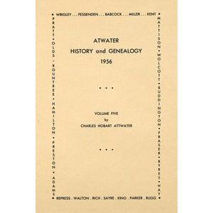 Atwater history and genealogy - volume 5