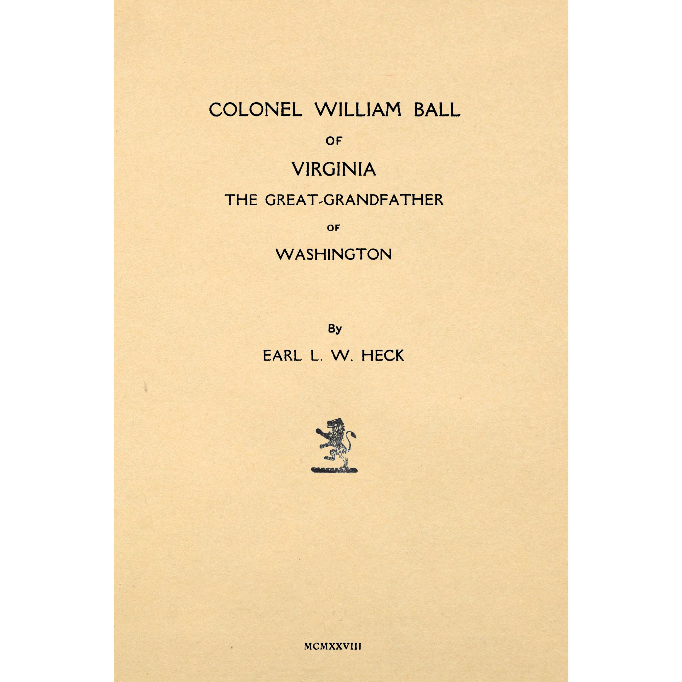Colonel William Ball of Virginia,