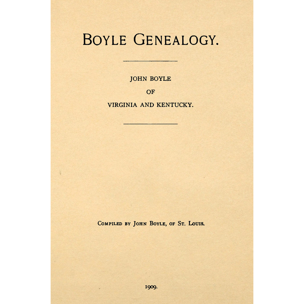 Boyle Genealogy;