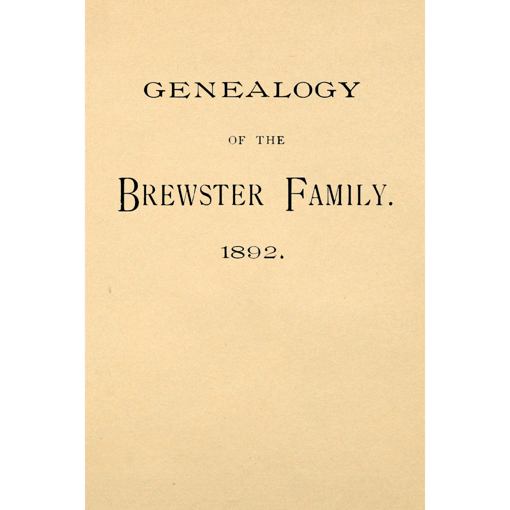 Genealogy of the Brewster Family