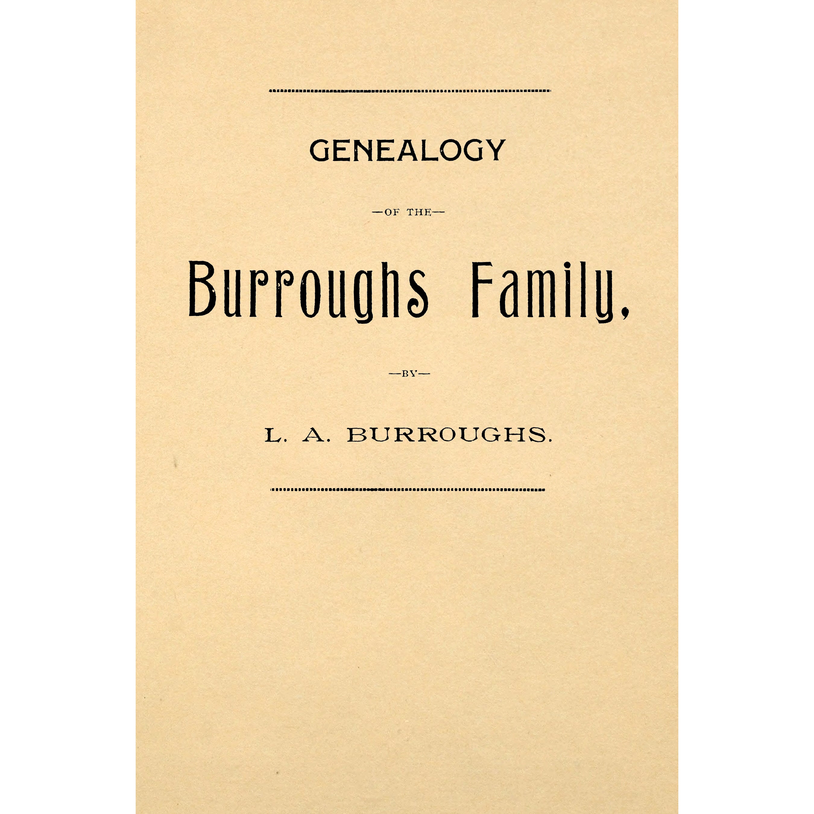 Genealogy of the Burroughs family