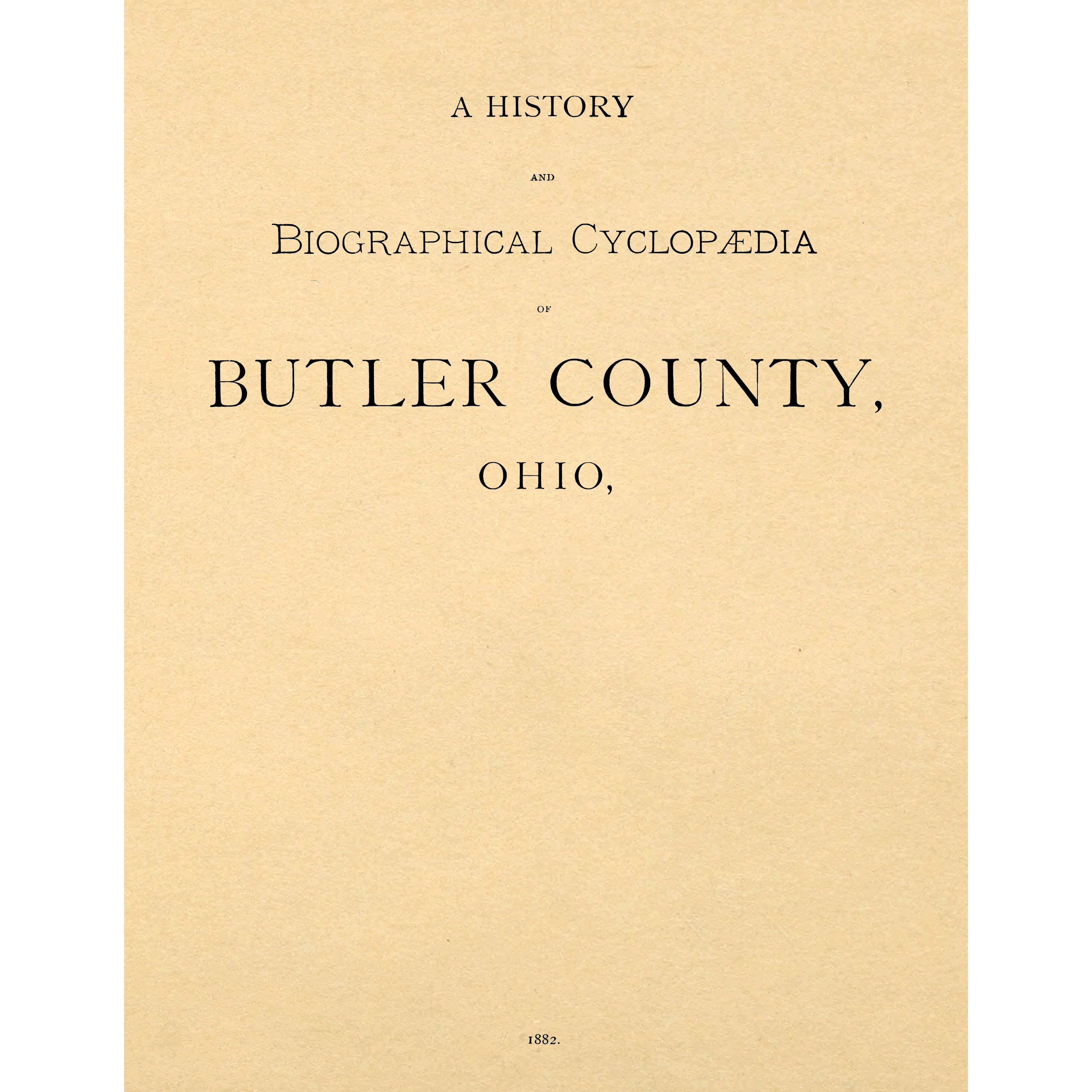 History and Biographical Cyclopedia of Butler county Ohio,