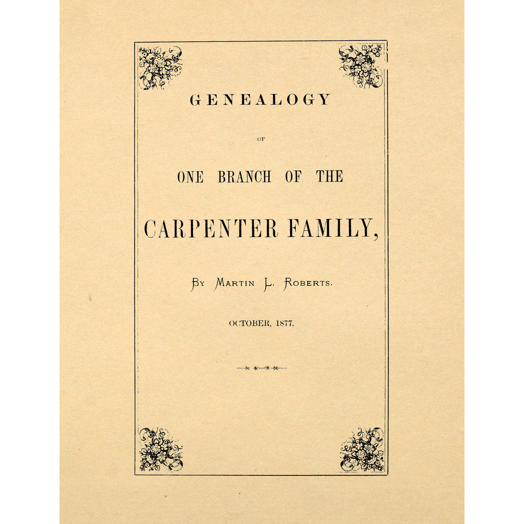 Genealogy of one branch of the Carpenter family