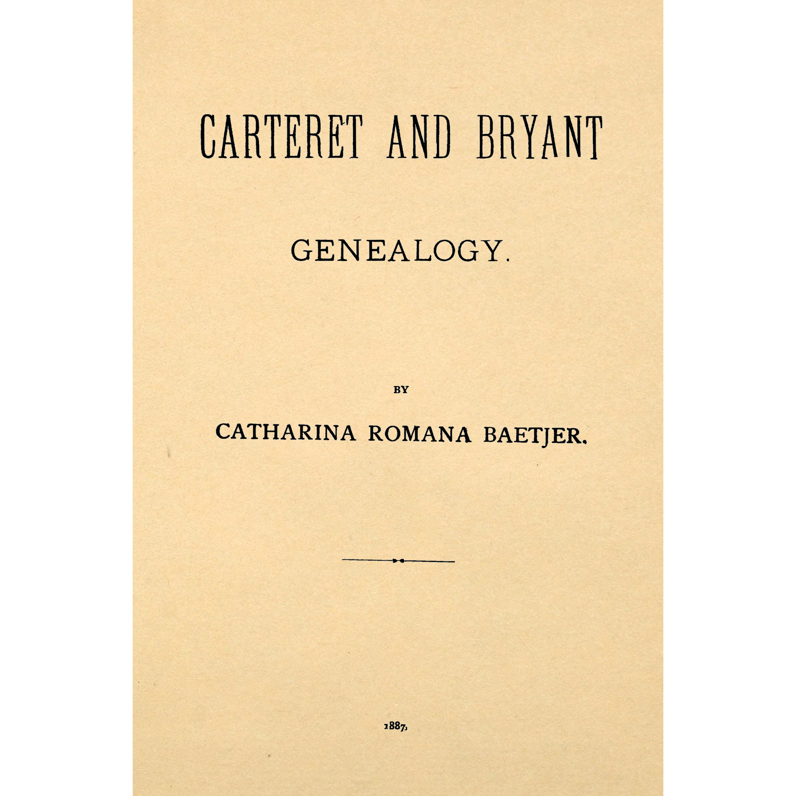 Carteret and Bryant genealogy
