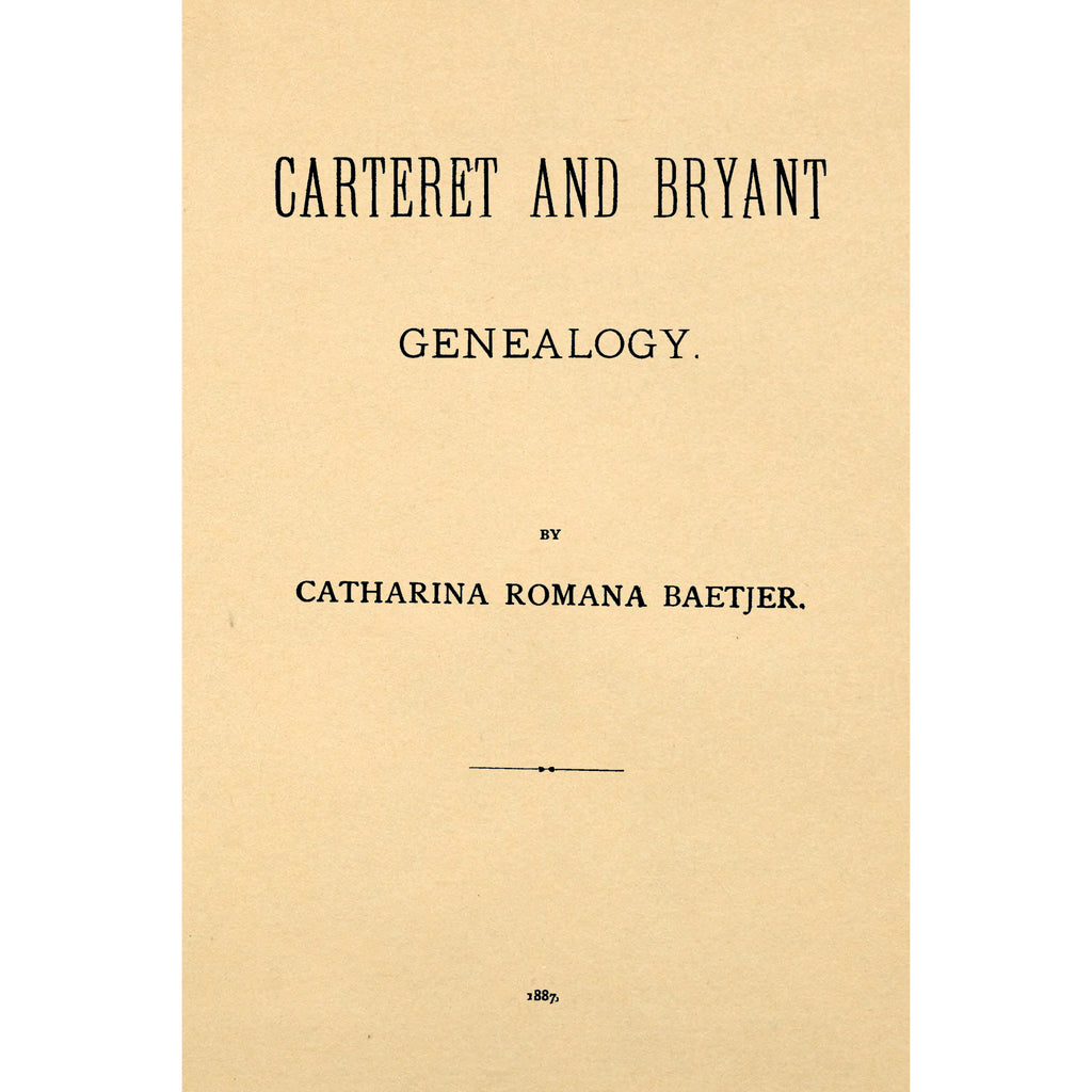 Carteret and Bryant genealogy