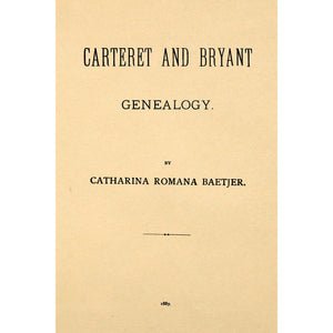 Carteret and Bryant genealogy