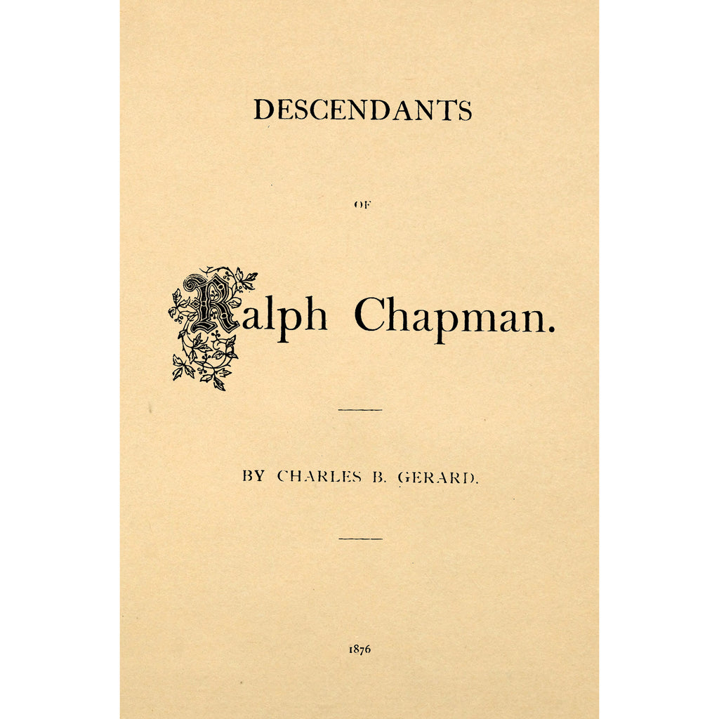 Descendants of Ralph Chapman