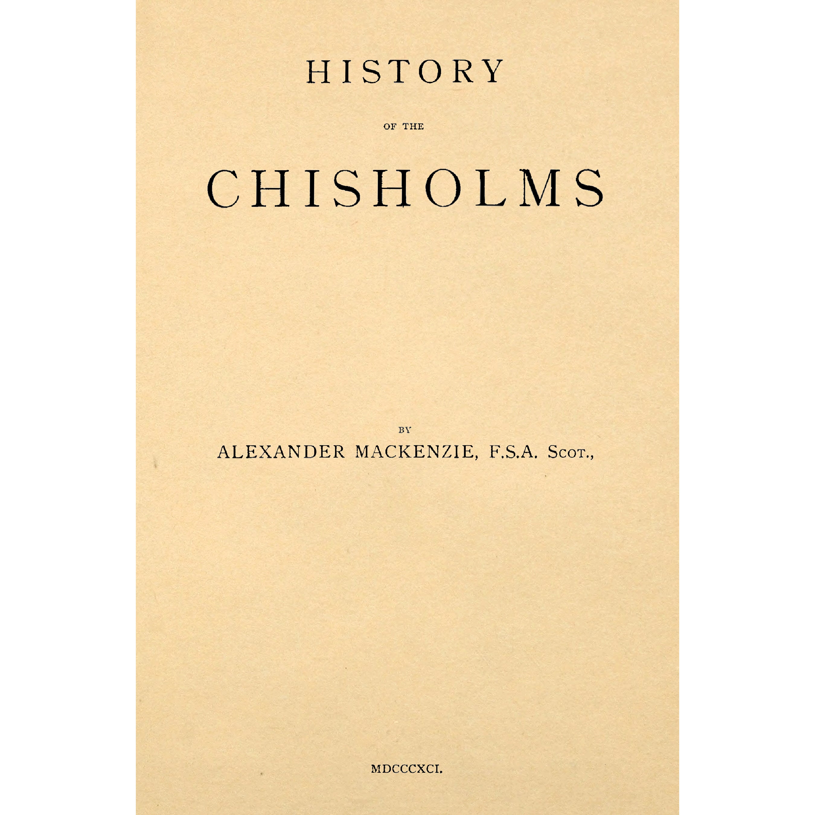 History of the Chisholms