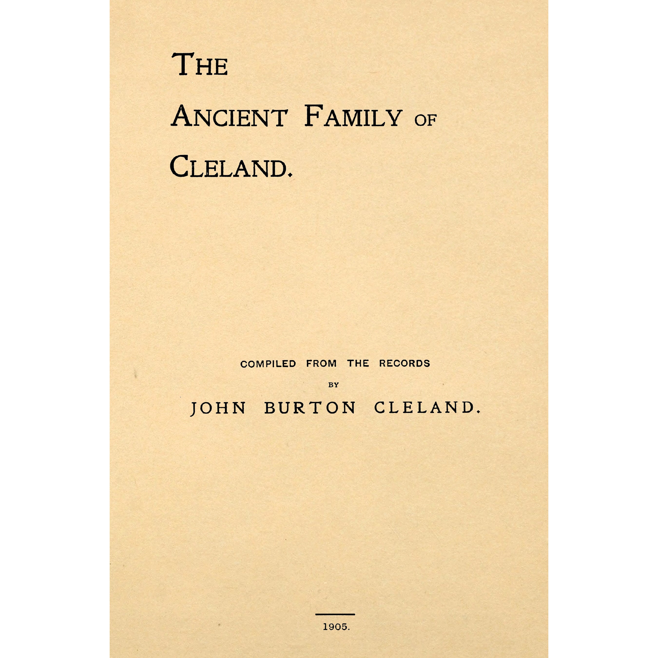 The Ancient Family of Cleland