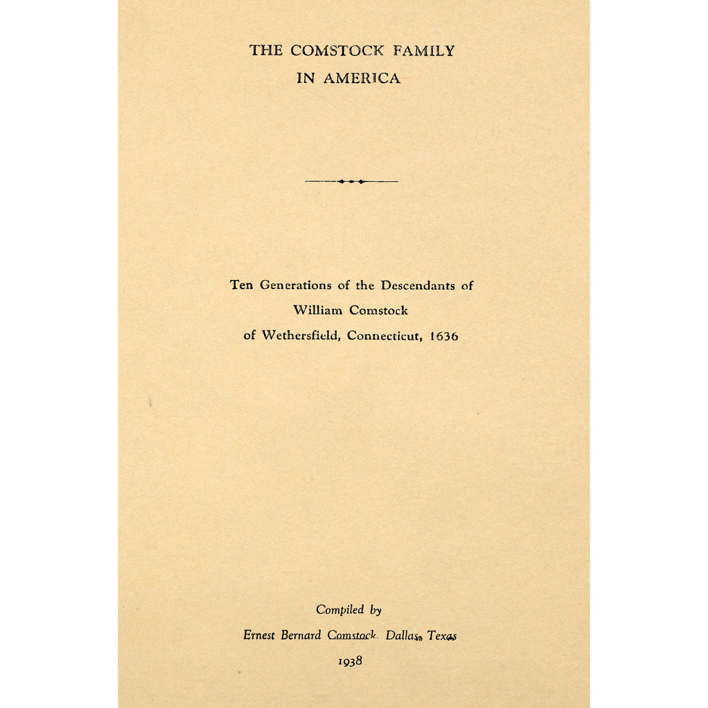 The Comstock Family In America