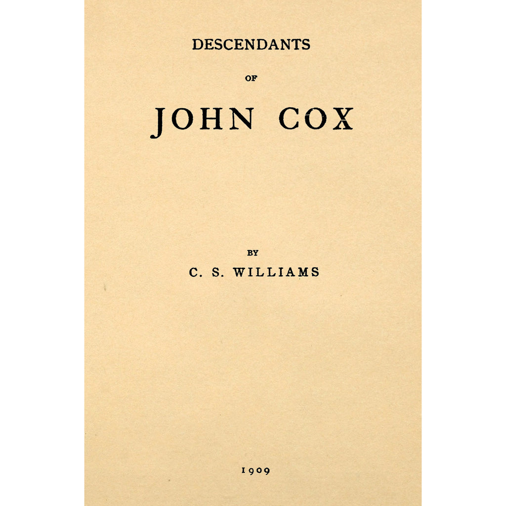 Descendants of John Cox