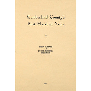 Cumberland County's First Hundred Years [Tennessee]