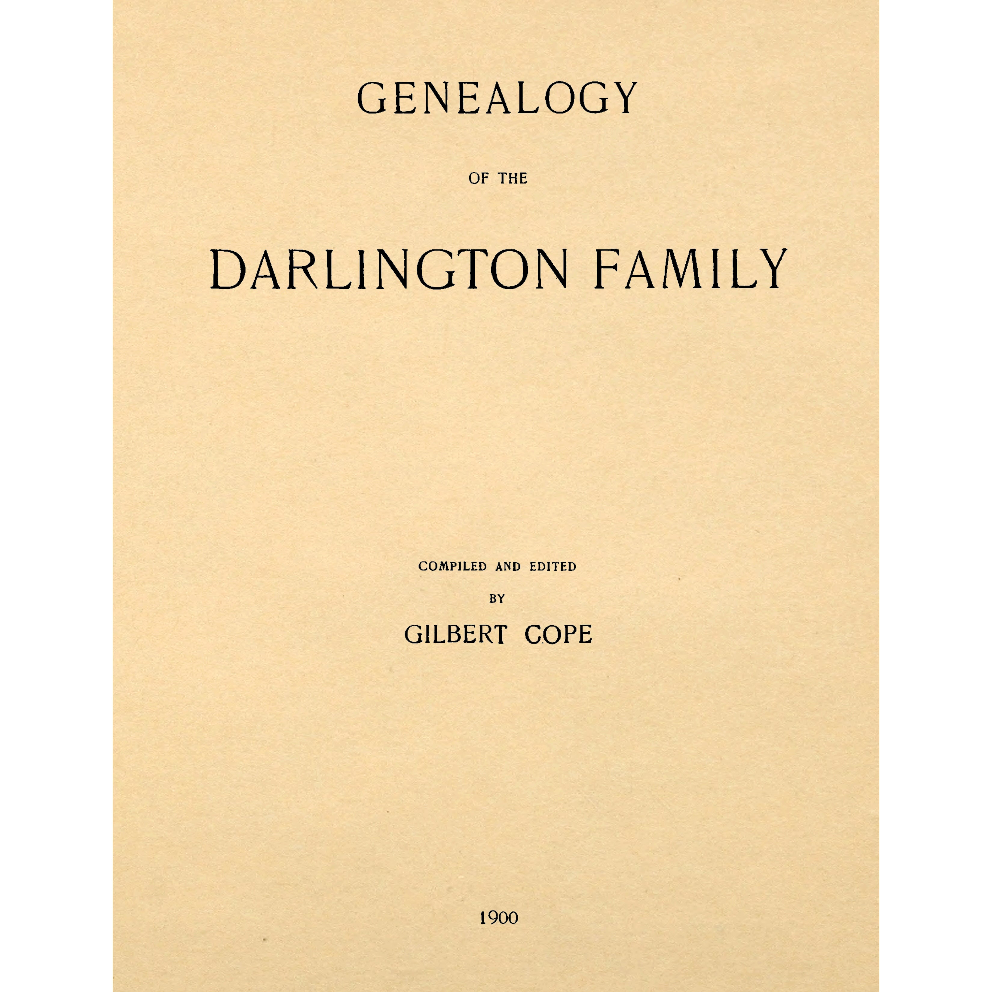 Genealogy of the Darlington Family