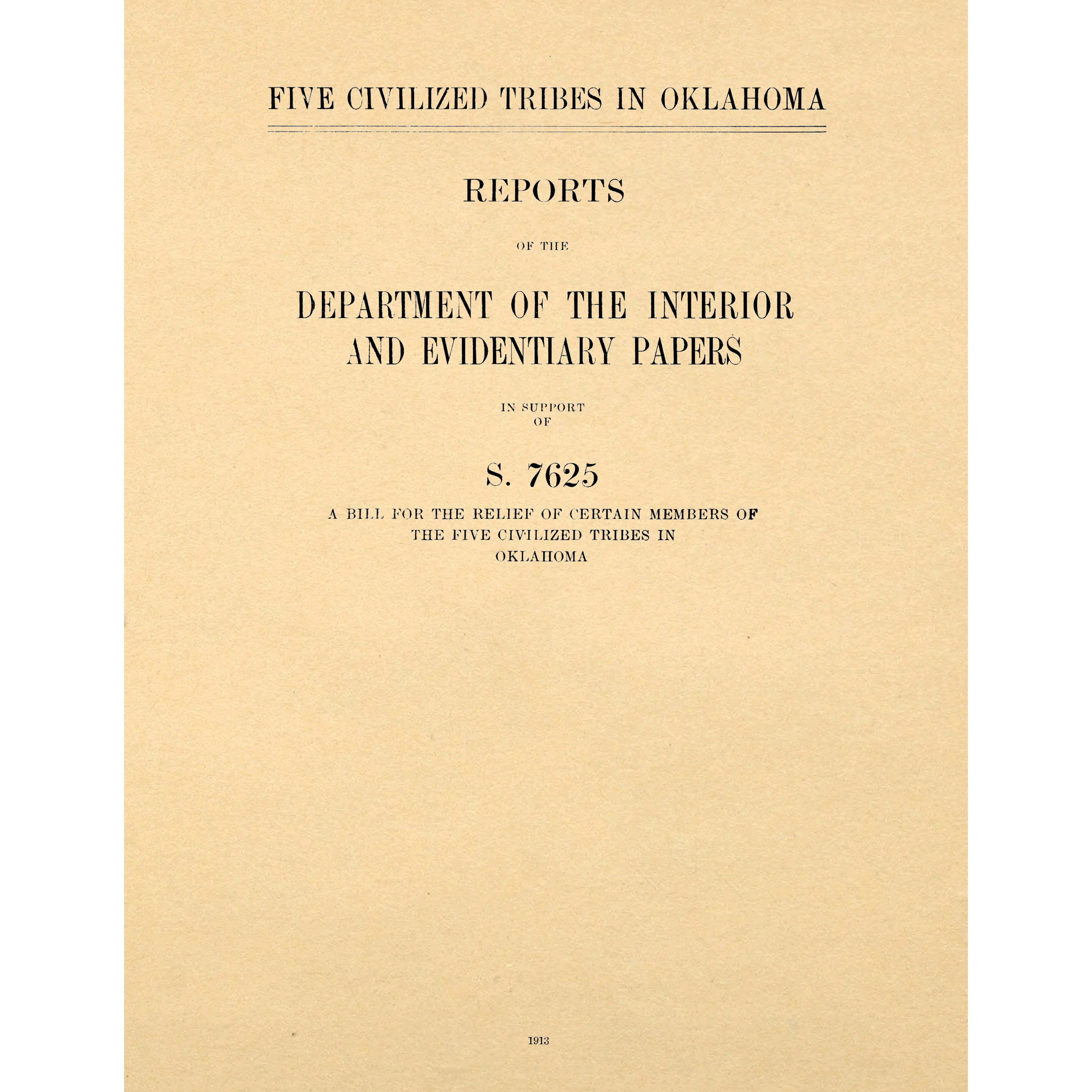 Five Civilized Tribes in Oklahoma; [1913 Supplement to the Dawes Rolls]
