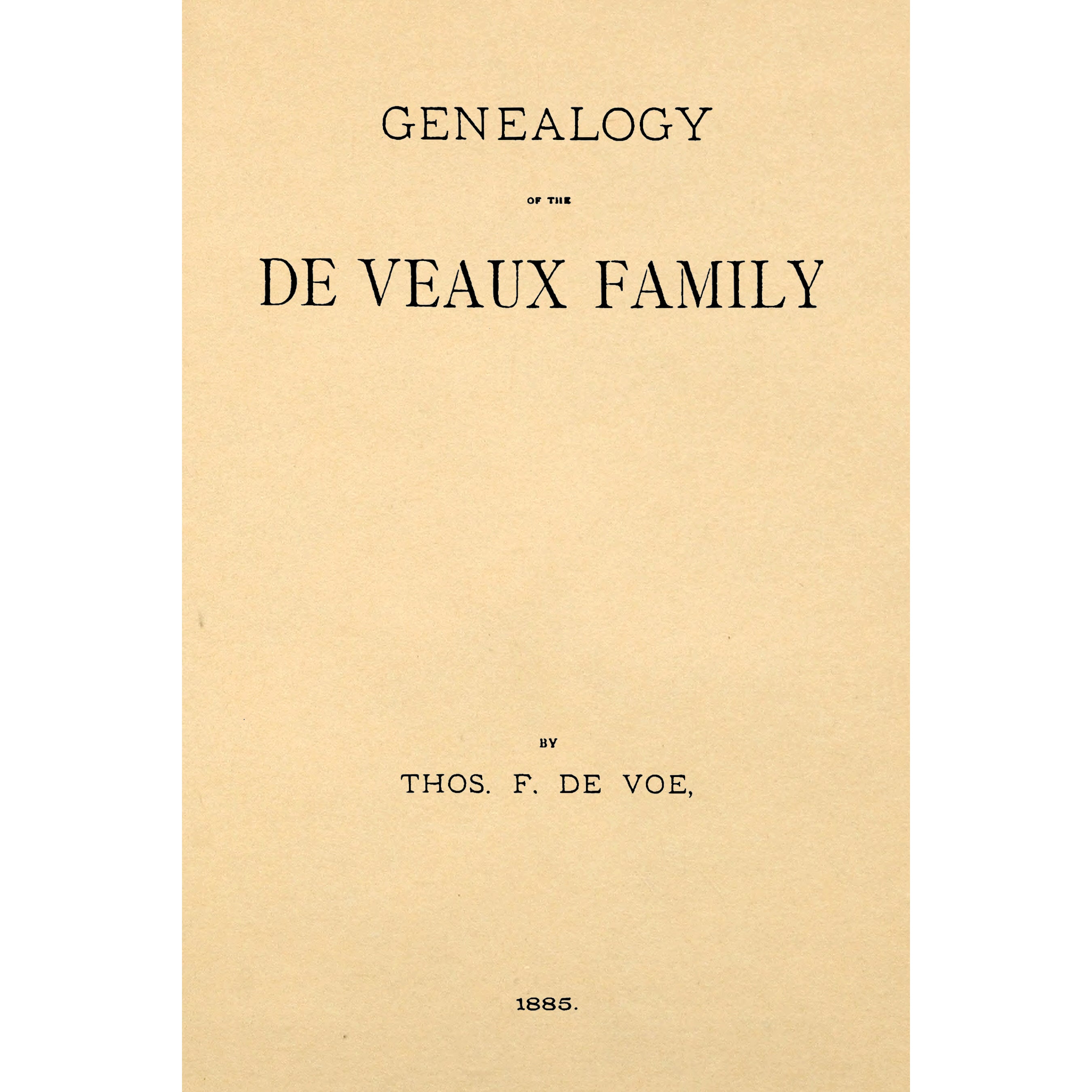 Genealogy of the De Veaux family