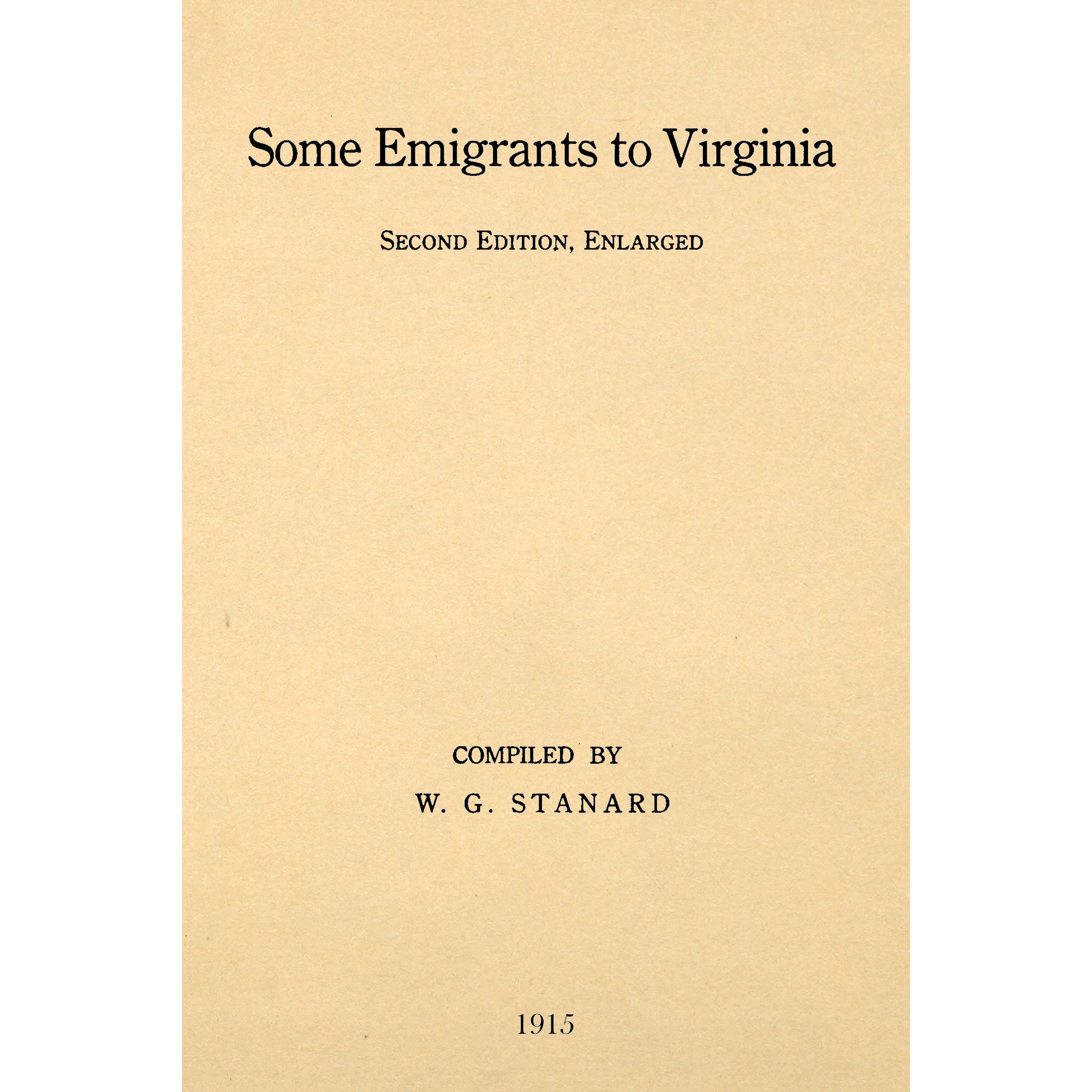 Some Emigrants to Virginia,