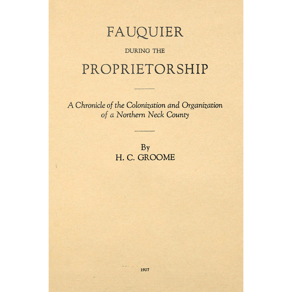 Fauquier During the Proprietorship