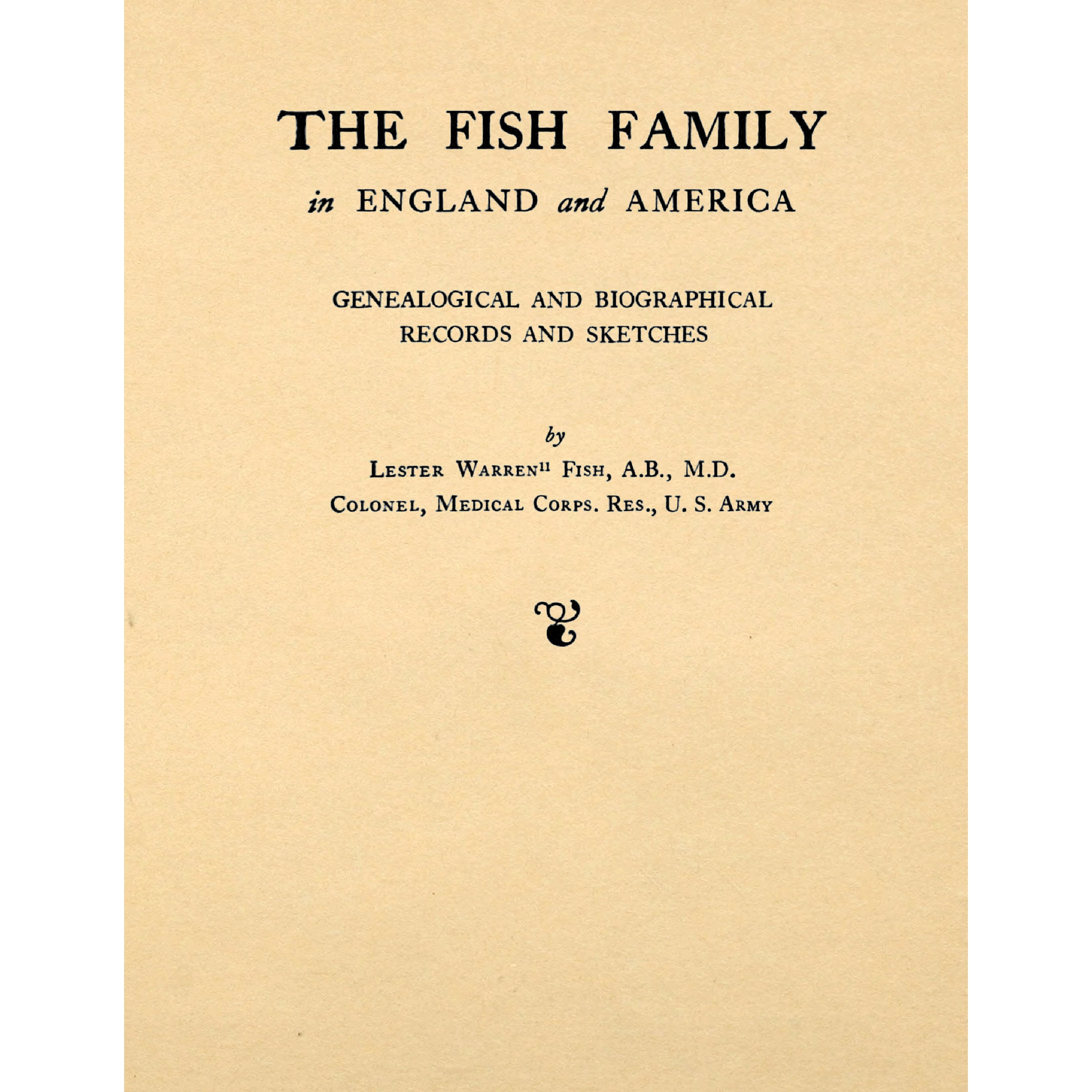 The Fish Family in England and America;