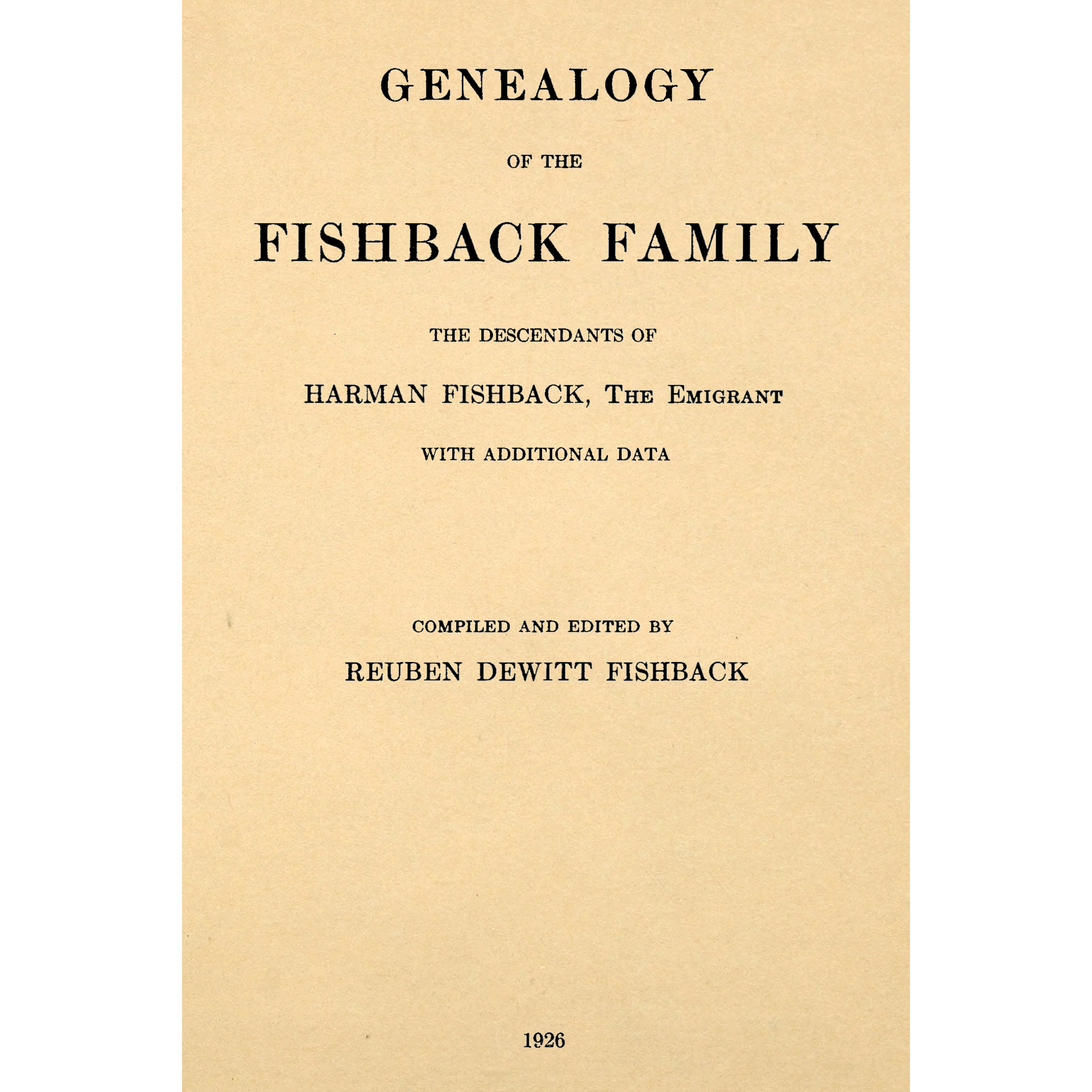 Genealogy of the Fishback Family,