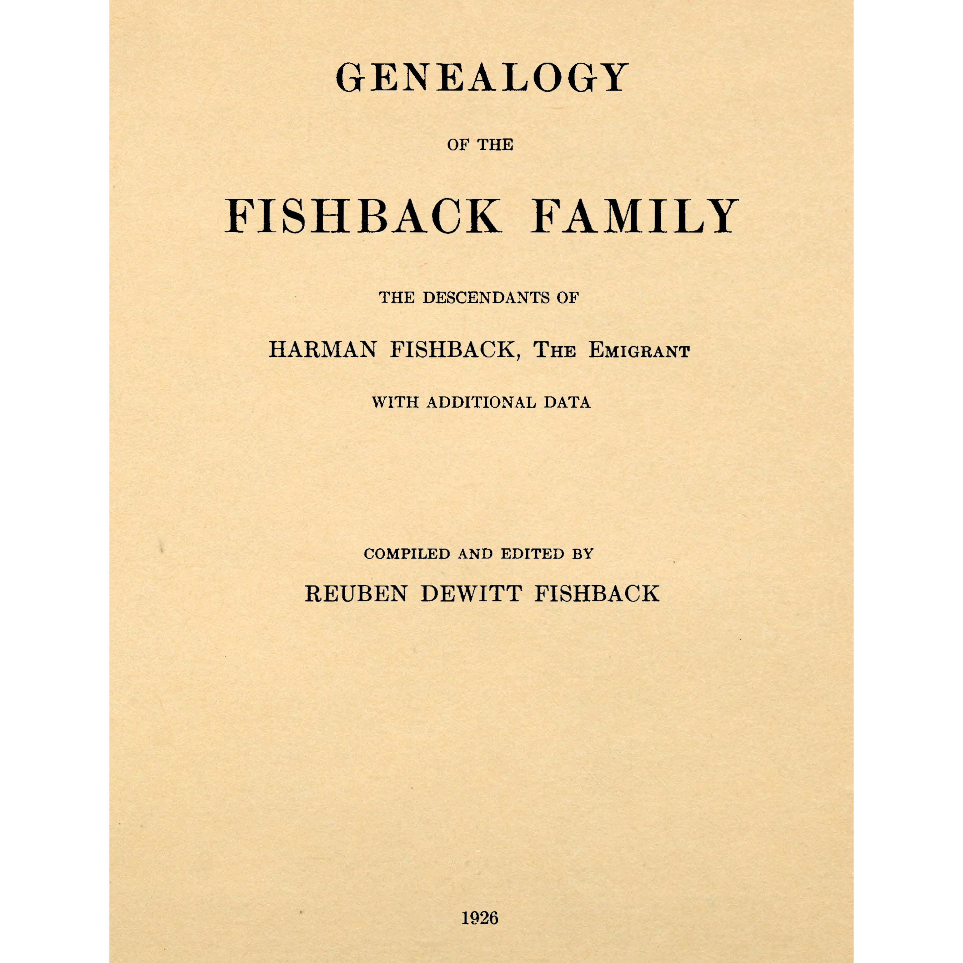 Genealogy of the Fishback Family,