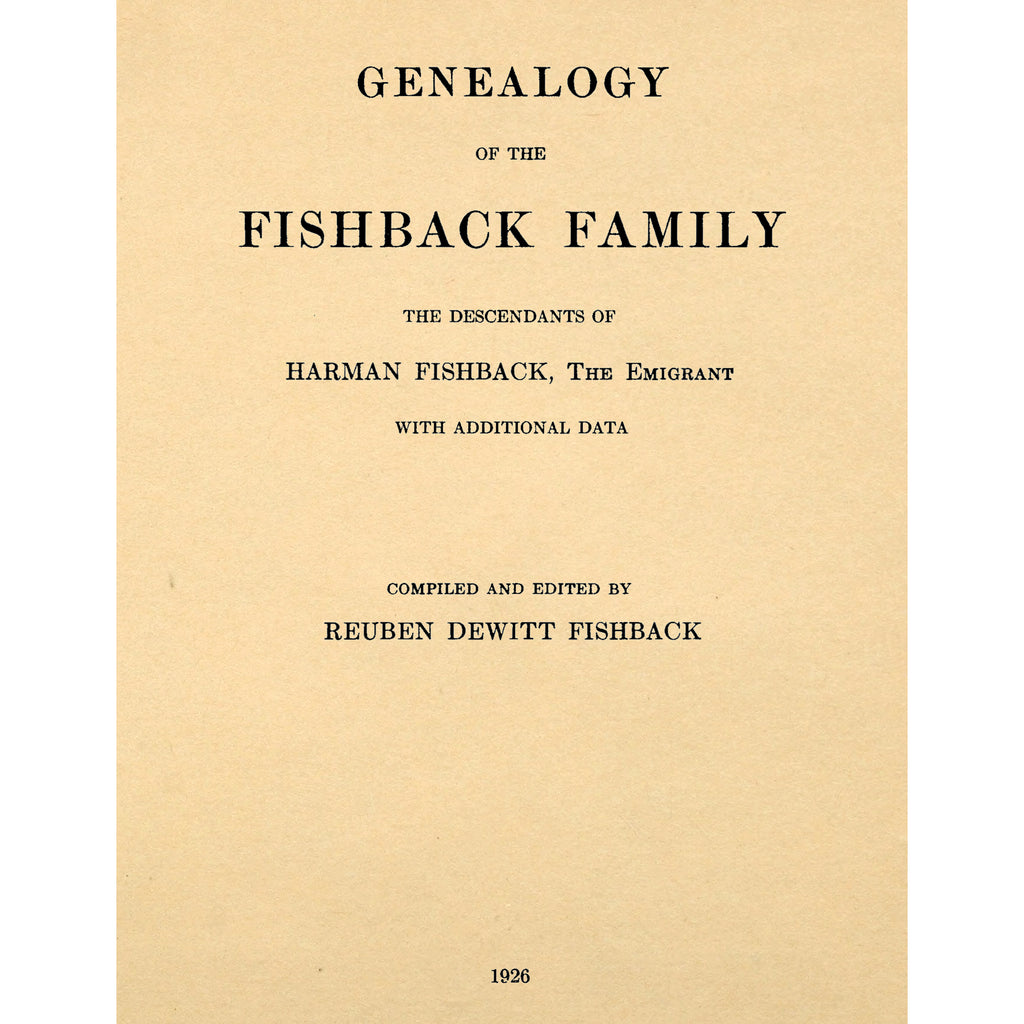 Genealogy of the Fishback Family,