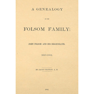 A Genealogy of the Folsom Family