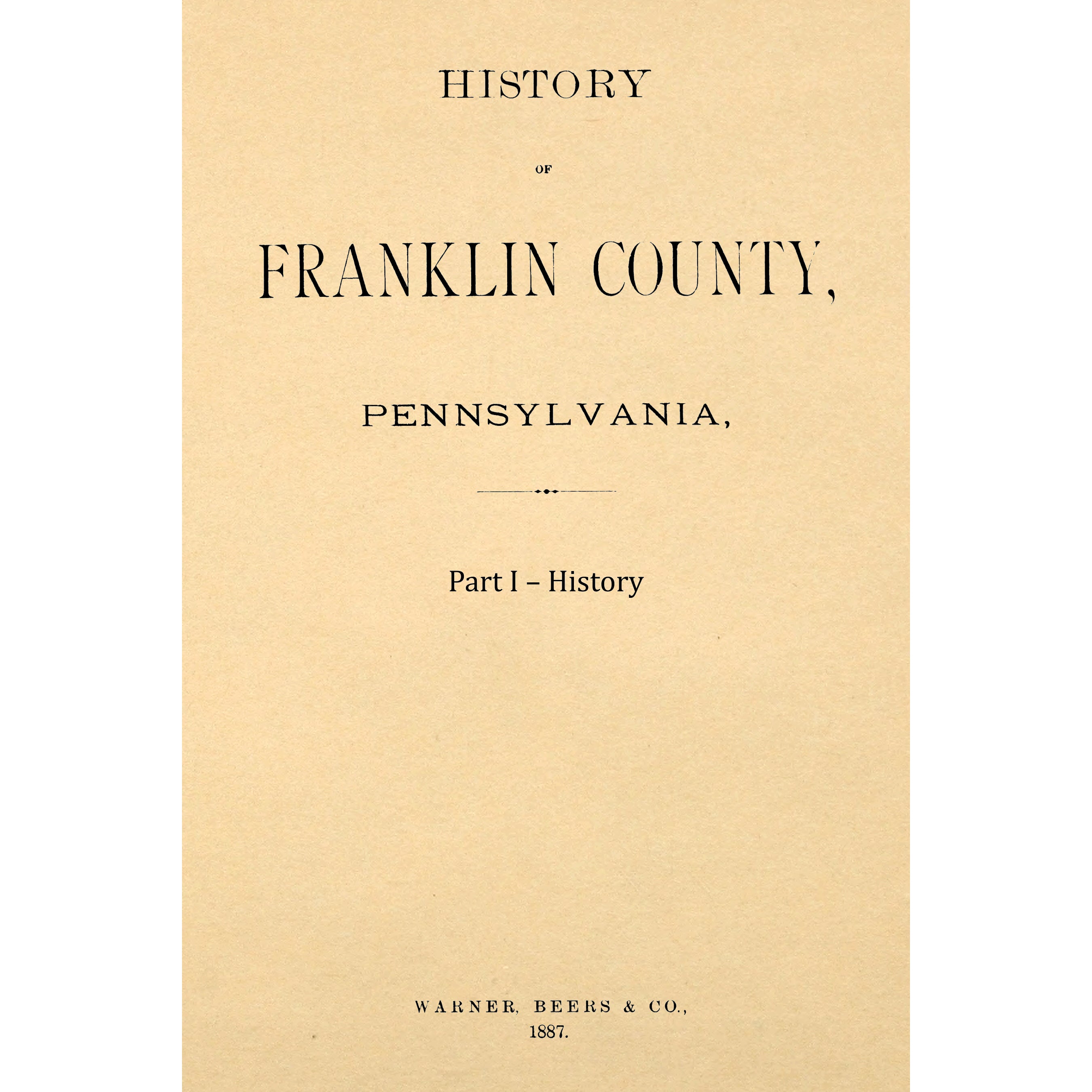 History Of Franklin County Pennsylvania