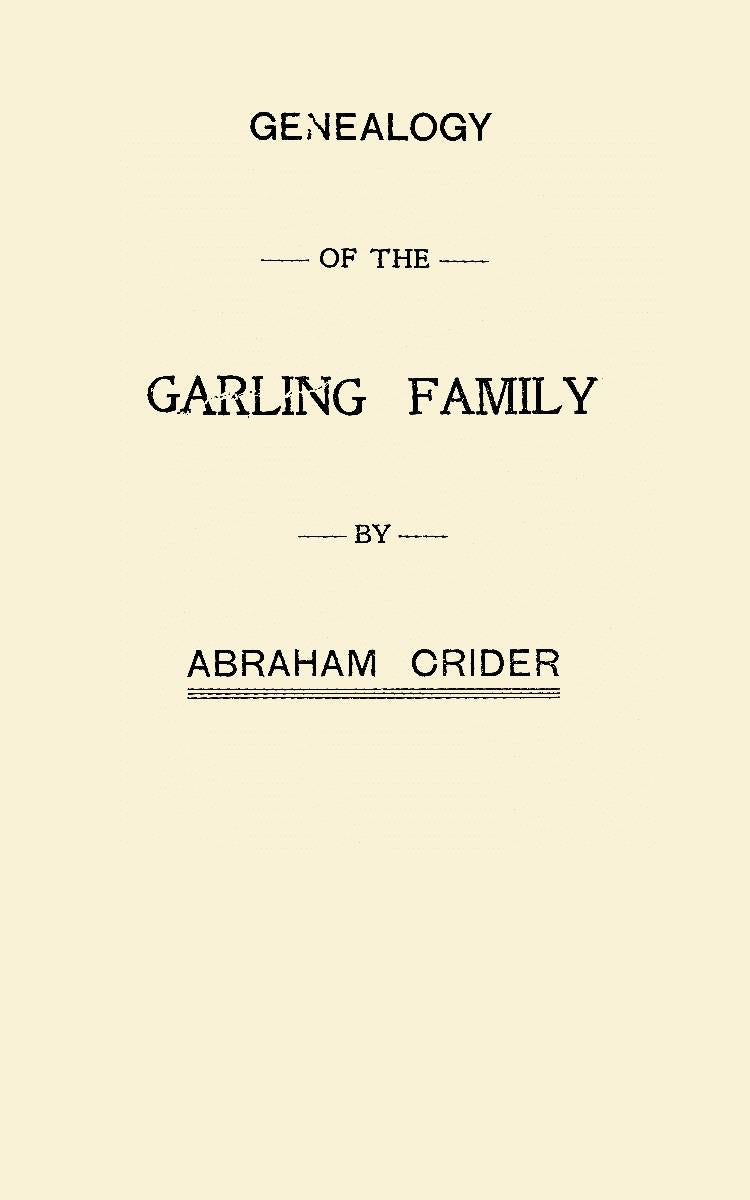 Genealogy of the Garling Family
