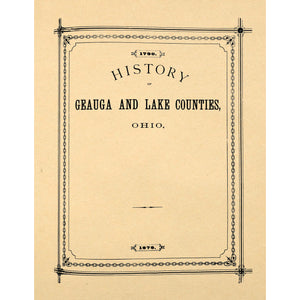 History of Geauga and Lake Counties, Ohio